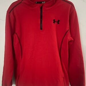Under Armour Red Fleece Quarter Zip Pullover Youth Size 7